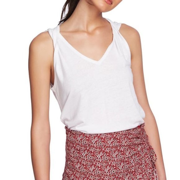 1. State Tops - 1.STATE Twist Strap Linen Blend Tank
